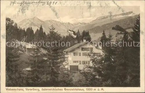 Riezlern Kleinwalsertal Vorarlberg oesterreichisches Grenzwirtshaus Walserschanz Kat. Mittelberg