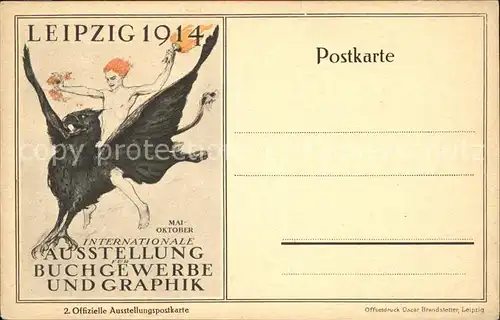 Ausstellung Buchgewerbe Graphik Leipzig 1914 Fackel Vogel  Kat. Leipzig