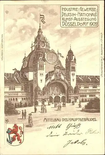 Ausstellung Industrie Gewerbe Kunst Duesseldorf 1902  Mittelbau des Hauptgebaeudes  Kat. Duesseldorf