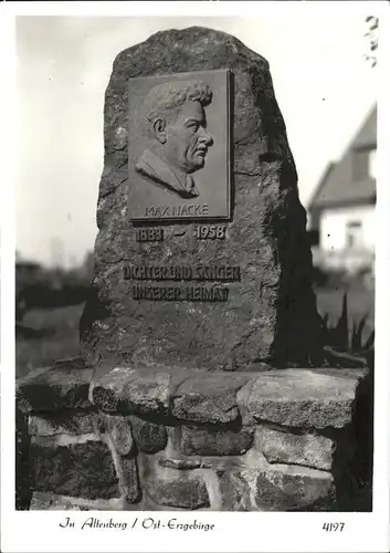 Altenberg Erzgebirge Gedenkstein Max Nacke Kat. Geising