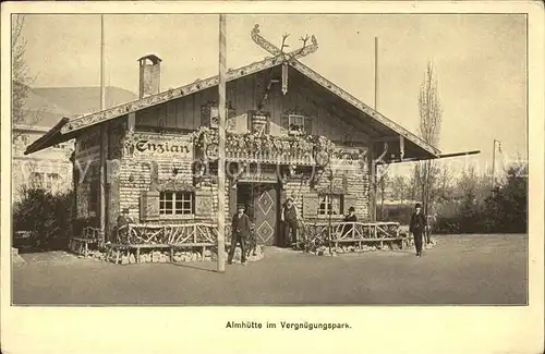 Ausstellung Baufach Leipzig 1913 Almhuette Vergnuegungspark Kat. Leipzig