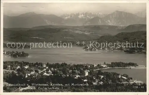 Poertschach Woerthersee mit Mariawoerth Koschuta und Ferlacherhorn /  /