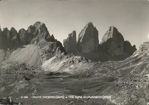 Dolomiten Monte Paterno e Tre Cime di Lavaredo Patternkofel Drei Zinnen Kat. Italien