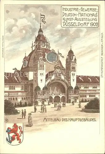 Ausstellung Industrie Gewerbe Kunst Duesseldorf 1902  Mittelbau des Hauptgebaeudes  Kat. Duesseldorf