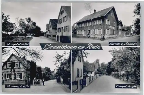 Grauelsbaum Hauptstrasse Dammstrasse Gasthaus Zum Salmen * / Lichtenau /Rastatt LKR