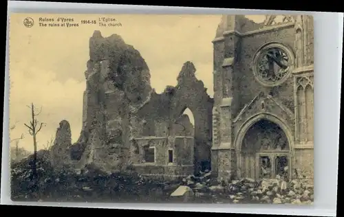 Ypres Ypern West Vlaanderen Ypres Ruines Eglise Church * /  /