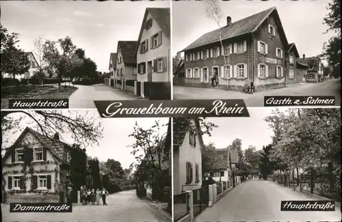 Grauelsbaum Hauptstrasse Dammstrasse Gasthaus Salmen * / Lichtenau /Rastatt LKR