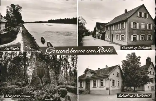 Grauelsbaum Krieger-Denkmal Rathaus Gasthaus Blume * / Lichtenau /Rastatt LKR