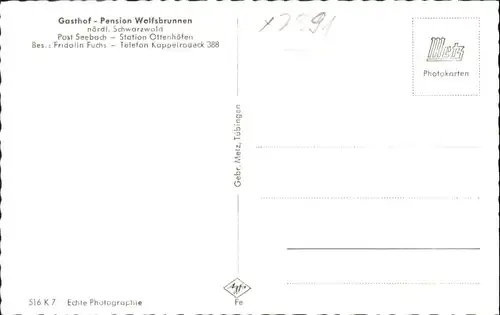 Seebach Ottenhoefen Schwarzwald Gasthof Pension Wolfsbrunnen * / Ottenhoefen im Schwarzwald /Ortenaukreis LKR