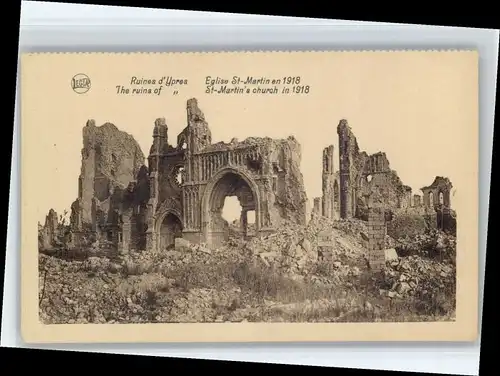 Ypres Ypern West Vlaanderen Ypres Ruines Eglise St. Martin  * /  /