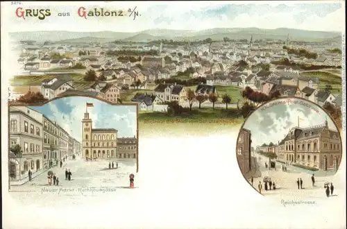 Gablonz Neisse Tschechien Neuer Markt Rathausgasse Post Reichsstrasse * / Jablonec nad nisou /