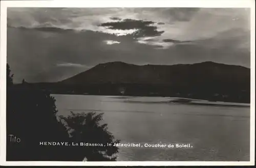 Hendaye Pyrenees Atlantiques Bidassoa Jaizquibel Coucher Soleil * / Hendaye /Arrond. de Bayonne