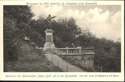 Gravelotte Moselle Denkmal Rheinischen Jaeger Bataillon Nr. 8 Monument * / Gravelotte /Arrond. de Metz-Campagne