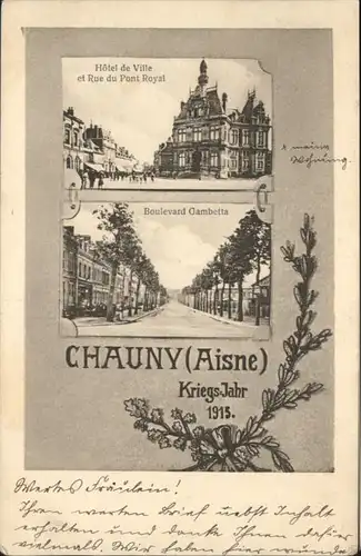 Chauny Aisne Hotel de Ville Rue Pont Royal Boulevard Gambetta x / Chauny /Arrond. de Laon