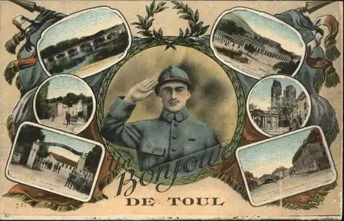 Toul Meurthe-et-Moselle Lothringen Toul Soldat Gare Bahnhof Caserne Fahne * / Toul /Arrond. de Toul