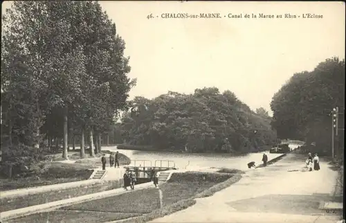 Chalons-sur-Marne Ardenne Canal Rhin Marne Ecluse * / Chalons en Champagne /Marne