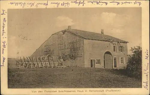 Remoncourt Meurthe-et-Moselle Remoncourt beschossenes Haus x / Remoncourt /Arrond. de Luneville