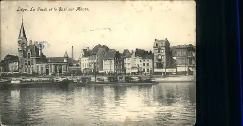 ws85200 Liege Luettich Liege la Poste le Quai sur Meuse x Kategorie. Luettich Alte Ansichtskarten