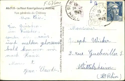 Haut-Koenigsbourg Hohkoenigsburg Haut-Koenigsbourg Vue generale du Chateau x / Orschwiller /Arrond. de Selestat-Erstein