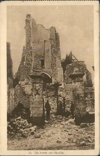 Neuville-Saint-Vaast Kirche Zerstoerung 1. Weltkrieg * / Neuville-Saint-Vaast /Arrond. d Arras