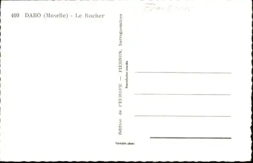 Dabo Moselle Rocher * / Dabo /Arrond. de Sarrebourg