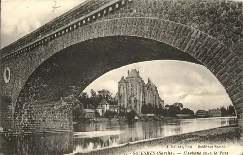 Sable-sur-Sarthe Solesmes Sarthe Abbaye Pont * / Sable-sur-Sarthe /Arrond. de La Fleche