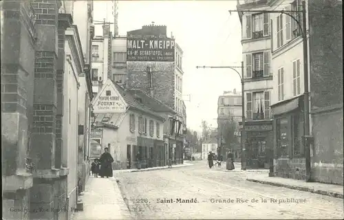 Saint-Mande Val-de-Marne Grande Rue Republique * / Saint-Mande /Arrond. de Nogent-sur-Marne