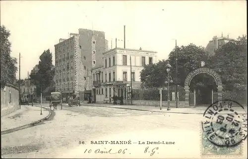 Saint-Mande Val-de-Marne Demi-Lune x / Saint-Mande /Arrond. de Nogent-sur-Marne