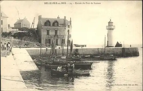 Belle-Ile-en-Mer Port Sauzon Hotel Phare Leuchtturm x / Ile breton Atlantique /