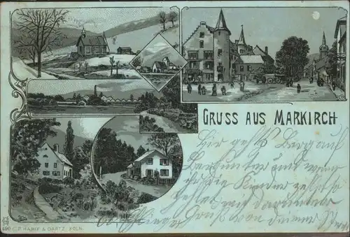 Sainte-Marie-aux-Mines Haut Rhin Markich Mondscheinkarte  Litho x / Sainte-Marie-aux-Mines Alsace /Arrond. de Ribeauville