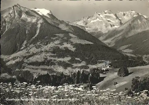 Innerberg Vorarlberg Gasthaus Fernblick Blumenwiese Alpenpanorama Kat. Oesterreich