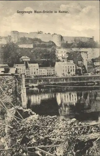 Namur gesprengte Maas Bruecke *