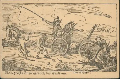 Westende Kuenstler A. Wehder Granatloch Krieg x
