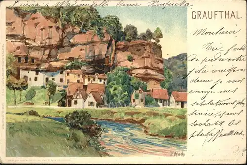 Graufthal Bas Rhin Kuenstlerkarte F. Hedy * / Eschbourg /Arrond. de Saverne
