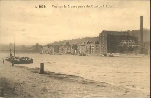 ws89654 Liege Luettich Liege Meuse Quai Abbatoir x Kategorie. Luettich Alte Ansichtskarten