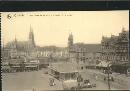 ws90377 Ostende Flandre Ostende Strassenbahn Gare * Kategorie.  Alte Ansichtskarten