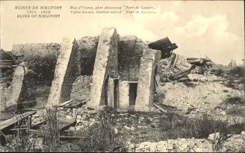 Nieuport Ruines Rue Ypres Fort Loncin Zerstoerung *
