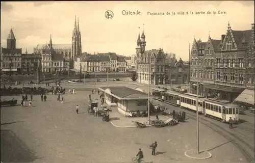 ws92587 Ostende Flandre Ostende Strassenbahn Gare * Kategorie.  Alte Ansichtskarten