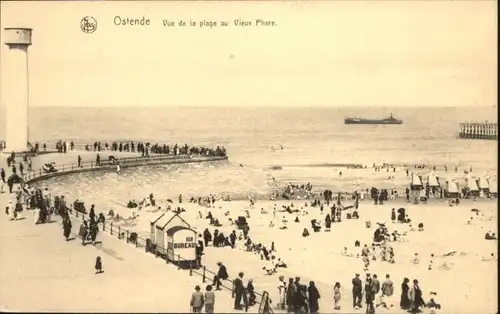 ws92588 Ostende Flandre Ostende Plage Phare Leuchtturm * Kategorie.  Alte Ansichtskarten