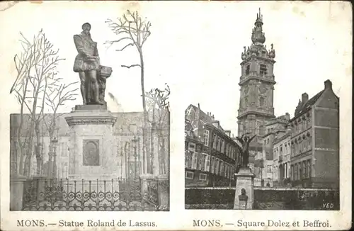 Mons Statue Roland Lassus Square Dolez Beffroi *