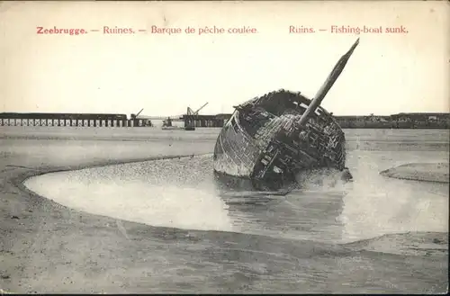 Zeebrugge Barque Peche Ruines *