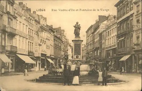 wb10376 Liege Luettich Liege Rue Vinave-d'Ile Fontaine de la Vierge x Kategorie. Luettich Alte Ansichtskarten