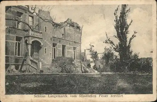 Langemarck Schloss Zerstoerung x