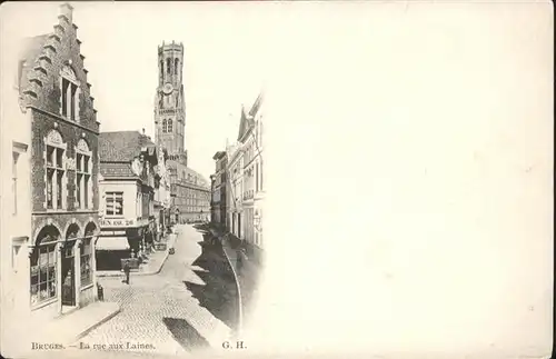 wb13742 Bruges Flandre Bruges Rue aux Laines * Kategorie.  Alte Ansichtskarten