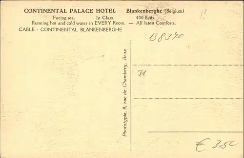 Blankenberghe Continental Palace Hotel *