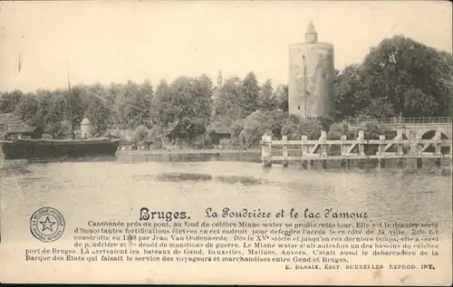 wb13704 Bruges Flandre Bruges Poudriere Lac Amour * Kategorie.  Alte Ansichtskarten