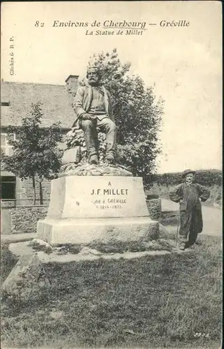 Cherbourg Octeville Basse Normandie Greville Statue de J. F. Millet / Cherbourg-Octeville /Arrond. de Cherbourg
