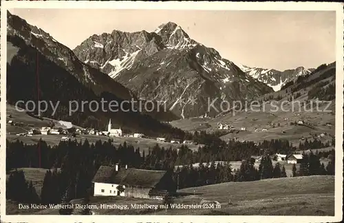 Riezlern Kleinwalsertal Vorarlberg mit Hirschegg Mittelberg Widderstein Kat. Mittelberg