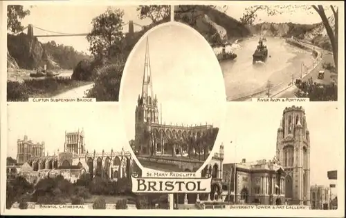 Bristol UK St. Mary Tower River Bridge Cathedral / Bristol, City of /Bristol, City of