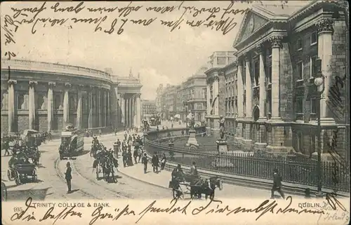 Dublin Ireland Trinity College Bank Kutsche  / United Kingdom /